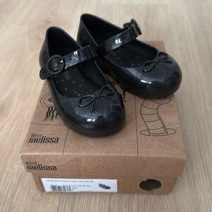 mini Melissa Black Glitter Toddler Shoe